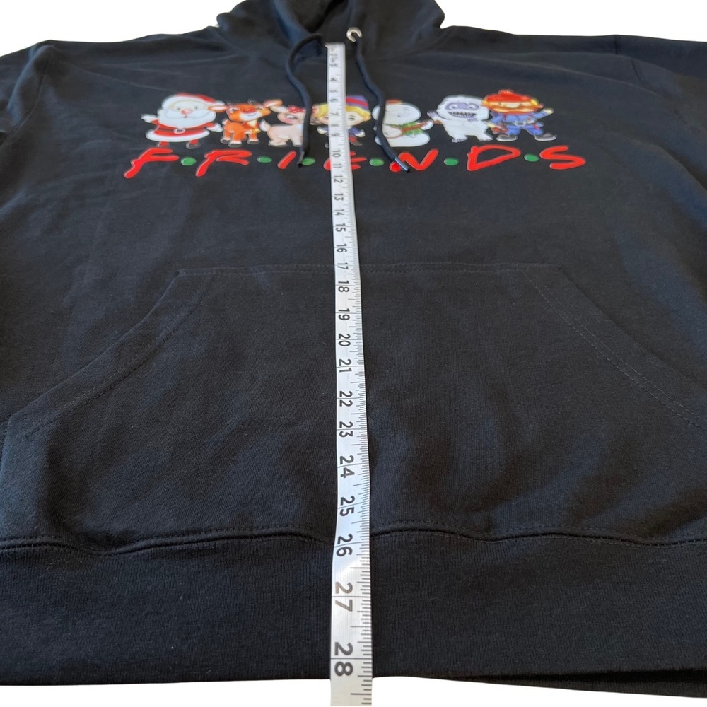 New Rudolph FRIENDS Graphic Sweatshirt Hoodie Black Unisex Women’s XL NWT - Picture 9 of 16